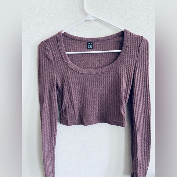 Shein Cropped top round neck NWT Sz XS light purple - Picture 1 of 9